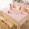 2026 Novo Estilo Luxo Leve High-End Toalha de Mesa Retangular para Jantar Toalha de Mesa para Café Retangular Estilo Creme Toalha de Mesa Impermeável e à Prova de Óleo Sem Lavagem