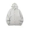 Yidao Vintage Outono Nova Chegada Japonês Retrô High-End Cor Sólida Botão Cardigan Com Capuz Suéter de Tricô Masculino