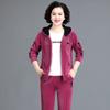 Traje para Mujeres de Mediana Edad y Adultas Mayores Conjunto de Tres Piezas de Otoño Moderno Talla Grande Holgado Top Traje Deportivo Casual para Madre Primavera y Otoño