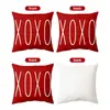 Almohadas Decorativas Temáticas del Día de San Valentín Transfronterizas, Cojines para Sofá con Estampado de Corazones, Suministros para Decoración de Habitaciones de Boda al por Mayor