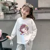 Camiseta de Manga Larga con Estampado de Dibujos Animados de Moda para Bebé Niña, Algodón Puro, Ropa de Otoño para Niña, Nueva