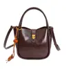 Bolso Cubo de Ante para Mujer Otoño e Invierno Nuevo, Bolso de Mano Cruzado tipo Silla de Montar, Bolso Versátil de Moda para el Viaje Diario, Tendencia