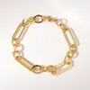 Cadena Cubana Hip-Hop Europea y Americana de Acero Inoxidable Retro Pulsera Personalizada Nicho Hombres y Mujeres Chapado en Oro Accesorios de Joyería Venta al por Mayor