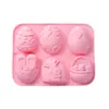 Forma de Silicone de Ovo de Páscoa e Coelho  Forma de Silicone para Assar com 6 Cavidades para Bolos de Chocolate e Doces Silicone de Grau Alimentício Fácil de Usar e Limpar Perfeita para Doces de Páscoa e Projetos DIY