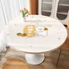 Toalha de Mesa Redonda Impermeável e à Prova de Óleo Sem Lavar Pvc Vidro Macio Tapete de Mesa Redonda Luxo Acessível Mesa de Jantar de Alto Nível Tapete de Mesa de Centro