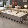 2025 Nueva Mesa de Centro Sala de Estar Hogar Gama Alta Accesible Lujo Popular Rectangular Pizarra Mesa de Centro Gabinete de TV Combinación