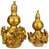 Adornos de Calabaza Bagua de Bronce Latón Ocho Inmortales Cruzando el Mar Calabaza con Tapa Abierta Artesanía Metálica para el Hogar Venta de Regalos