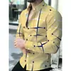 Camisa casual de manga larga con bloques de color para hombre transfronteriza, camisa de ropa para hombre para ir al trabajo, dropshipping de Amazon AliExpress