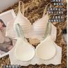 Ropa interior rayada dulce de moda Sin marcas Sujetador superior Push-up de cierre lateral Sujetador de espalda en U Belleza Levantador de espalda