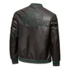 Chaqueta de Cuero Nueva Transfronteriza de Gama Alta Americana High Street Chaqueta de Cuero Chaqueta para Hombre Marca de Moda Japonesa Chaqueta de Motocicleta Chaqueta de Talla Grande
