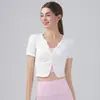 Roupas de Yoga Youjia Femininas Primavera e Verão Tops Profissionais de Alta Qualidade Secagem Rápida Manga Curta Roupas Fitness Femininas Soltas Fitness Esportes Cover-Up