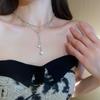 Collar con borlas de perlas y mariposas de amor de temperamento coreano, cadena de clavícula de alto sentido de moda de nicho, collar de Joker al por mayor
