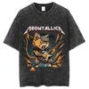 Camiseta gótica hip hop Y2k vintage lavado roupas algodão manga curta camiseta estampada