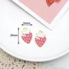 Ornamentos DIY selecionados estritamente com pingente de gato de morango em liga de óleo caindo desenho animado fofo doce fofo sobremesa gato colar pingente