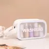Bolsa de Higiene Pessoal Portátil Transparente Fosca à Prova d'Água Espessa de Grande Capacidade Estilo Coreano Saco de Maquiagem à Prova de Poeira