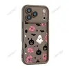 Capa de celular de morcego fantasma rosa e preta para Apple 18 Pro Max, temática de Halloween, com uma janela grande, resistente a quedas e feita de silicone fosco