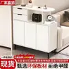 Gabinete de entrada y zapatero de madera maciza integrados para uso doméstico, nuevo gabinete de almacenamiento de doble cara para división de sala de estar, gabinete de almacenamiento estilo crema