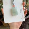Colgante de la marca Tianshan Cui WuShi, colgante único, colgante de jade de Buda, hebilla Ping An, collar de jade con cerradura Xiangyun de seda dorada, colgante de jade