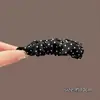 Presilha Banana Plissada Estampa Leopardo Bolinhas Retro com Toque de Luxo, Presilha Vertical Torcida para a Nuca para Mostrar Volume do Cabelo, Presilha Horizontal para Cabelo