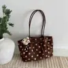 Bolso tote de lunares con diseño único, estilo europeo y americano, moderno y chic, con un toque de lujo, bolso de hombro de gamuza para mujer