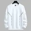 Camiseta de manga larga para hombre para otoño e invierno, marca de moda, corte holgado, engrosada, camiseta básica casual, sudadera con cuello redondo estampada para estudiantes jóvenes