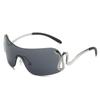 Gafas de Sol Sin Marco con Diseño Integrado, Populares Gafas de Calle Transfronterizas, Gafas de Sol Metálicas Y2K de Marco Grande Unisex Amazon