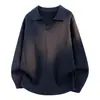 Camiseta de punto para hombre con cuello camisero, estilo Old Money, moda casual, manga larga, suéter básico para hombre, Otoño/Invierno 2026, transfronterizo