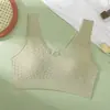Roupa íntima fina, de alta elasticidade, sem costura, tamanho grande, com ombros largos, sem aro, sutiã estilo colete acolchoado que minimiza a aparência de seios grandes