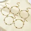 Acero Inoxidable Chapado en Oro de 18 Quilates Electrochapado al Vacío Flor de Circonita Estilo Simple Set de Joyería para el Trabajo Collar Pulsera para Mujer
