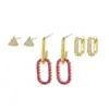 Set de Aretes Trendy de Estrella y Luna Europeos y Americanos para Mujer, Aretes Únicos de Planeta y Sol, Exquisitos Aretes Versátiles de Estilo Lujo Ligero de Nicho