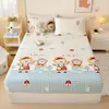 Falda de Cama de Coral Fleece Pieza Única Leche Fleece Invierno Juego de Cubrecama Franela Protector de Colchón Engrosado Juego de Sábanas Antideslizante