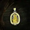 Pingente de Prata Esterlina S925 Deus da Riqueza Amarelo Vintage Galvanizado Caixa Gahu da Paz Pingente Versátil Unissex S925 Caixa Gahu