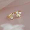 Suave Elegante Flor Luz Luxo Dedo Indicador Abertura 925 Anel de Prata Esterlina Design de Nicho Feminino Anel Ajustável de Sentido Avançado