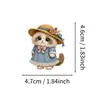 Novo conjunto de adesivos transfronteiriço com 50 peças em formato de gato de desenho animado fofo, decoração criativa de bordado para planners, adesivos transparentes PET