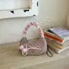 Bolsa de Mão Exquisita com Bolinhas Estilo Coreano Nicho Nova Doce Fresca Design Plissado Elegante Transversal Pequena Bolsa de Ombro