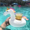 Portavasos Inflable de PVC para Agua Transfronterizo, Unicornio, para Bebidas, Cerveza, Agujero Único, Portavasos, Barra de Hielo, Fiesta en Piscina