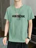 Camiseta de Verano Nueva Colección Transpirable para Hombre con Estampado de Letras Cuello Redondo Media Manga Moderna Versátil Base para Ins