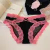 Ventas Directas de Fábrica Superventas Transfronterizos Encaje Sexy Puro Deseo Calzones de Encaje para Mujer Ligeros Corte de Lazo Calzones Coquetos