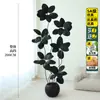 Planta Artificial Verde Grande Black Diamond Árbol de Goma Planta en Maceta de Interior para Sala de Estar Decoración de Planta de Árbol Imitación de Lujo Ligero de Gama Alta