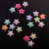 Cuentas acrílicas transparentes de doble capa con forma de pentagrama, esmeriladas, con agujeros rectos para materiales de clips para el cabello hechos a mano, pulseras y accesorios de joyería para DIY