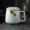 Taza de Conejo de Jade Pintada a Mano con Grietas de Hielo del Fabricante con Tapa Taza de Té para Oficina Taza Personal para Separación de Té Taza de Cerámica