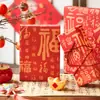 Papel de Regalo Estilo Chino Cien Bendiciones Alegres Año Nuevo Festival de Primavera Rojo Festivo Retro Material de Papel para Envoltura de Regalos