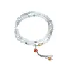 Nuevo Pulsera Verde Tianshan de Tres Círculos Estilo Chino para Mujer con Colgante de Calabaza y Loto, Estilo de Collar Fresco Sencillo de Nicho