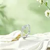 Anillo de Plata Pura S999 Amor Eterno Circonita, Estilo Simple y Lujoso, Ajustable, Anillo de Moda y Alta Gama