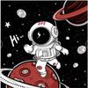 Capa de edredom estampada com estampa de astronauta espacial de desenho animado, conjunto de três peças para decoração de quarto de menino e menina