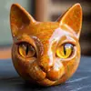 Amazon Cross-border Escultura de Pedra de Gato de Luxo Escultura de Pedra de Gato de Luxo Ornamento de Gato de Resina Xiyin