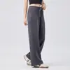 Pantalones Kornelli Rectos de Cintura Alta de Arroz Glutinoso para Mujer, Ropa Exterior de Otoño e Invierno, Pantalones Casuales Suaves y Cerosos, Pantalones de Pierna Ancha de Lujo Relajados