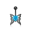 Anillo de Acero Inoxidable Mariposa para Ombligo Transfronterizo Corazón de Melocotón Zirconia Piercing de Ombligo Hebilla de Ombligo Venta al por Mayor