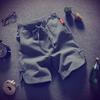 Pantalones cortos de verano para hombre, pantalones cortos de playa, holgados, informales, de algodón y lino, con etiqueta roja, pantalones cortos deportivos vintage para hombre.