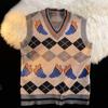 Primavera 2022 Nuevo Chaleco Japonés sin Mangas con Cuello en V para Hombre y Mujer Suéter Chaleco Casual Holgado